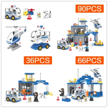 

Large Particles Building Block Brick City Police Station Compatible With Legoingly Duplo Early Education Baby Toys Gift