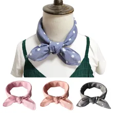 Модный детский квадратный шарф, хлопковый льняной шейный платок в горошек с принтом звезды для девочек и мальчиков, мягкие крошечные квадратные треугольные карнизы 45*45 см