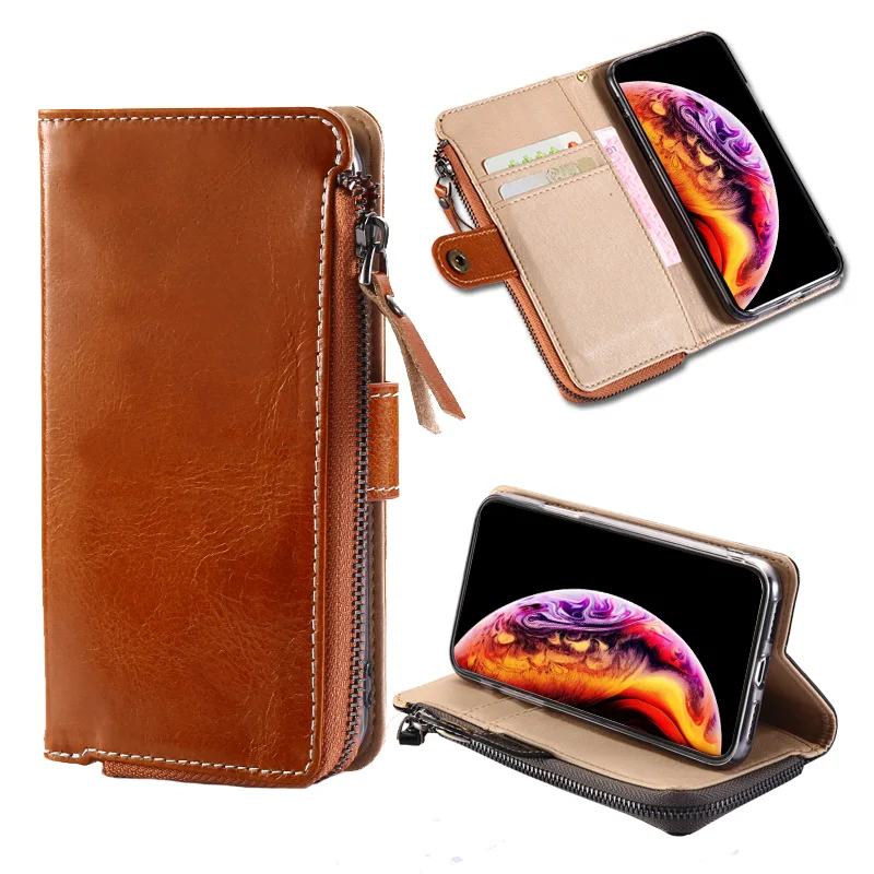 

Leather business flip phone case for Samsung note 9 multi-function anti-drop luxury for Samsung S10plus case Bracket card packag