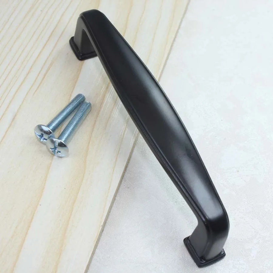 96mm Modern Simple Furniture Handles Black Kitchen Drawer Pulls