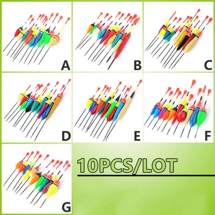10 шт. разные размеры цвет Ice рыбалка поплавок набор плавающий буй для карпа снасти интимные аксессуары C55K распродажа