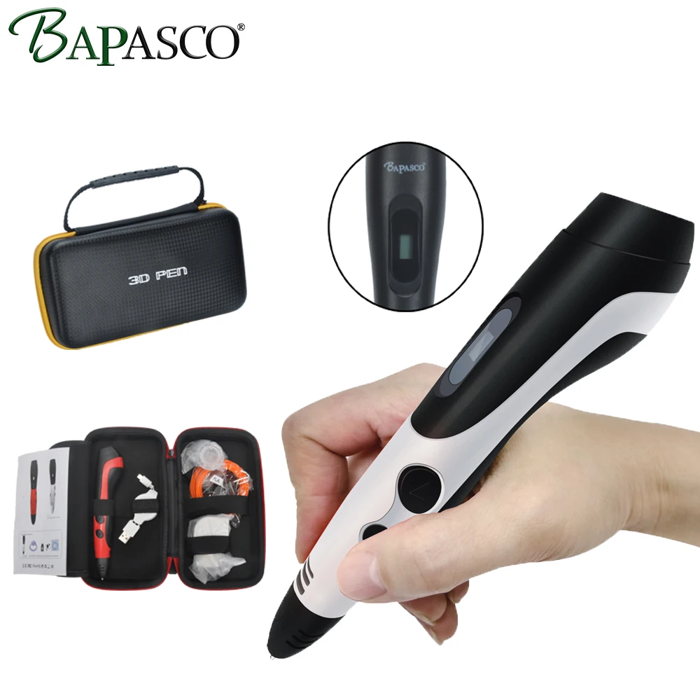 

BAPASCO New 3D Printing Pen ABS/PLA Filaments Smart 3D Pen DIY Magic 3D Drawing Pen for kids Drawilng tools pen accessories