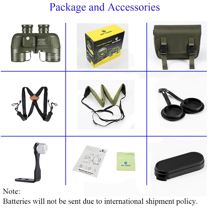 Military Binoculars Rangefinder 10x50 Telescope Hunting Durbun Waterproof Professional with Harness Strap Tripod Connector BNISE Military Binoculars Rangefinder 10x50 Telescope Hunting Durbun Waterproof Professional with Harness Strap Tripod Connector BNISE
