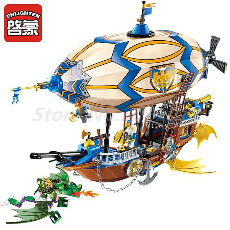 

Enlighten 2316 War of Glory Series Model 5 Figures Building Block Sets Castle Knights Sliver Hawk Balloon Ship Bricks Boy Toys