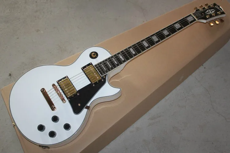 

Musical Instruments free Shipping Most Popular Music Instrument Custom Electric Guitar,white Color Gold Hardware Guitarra