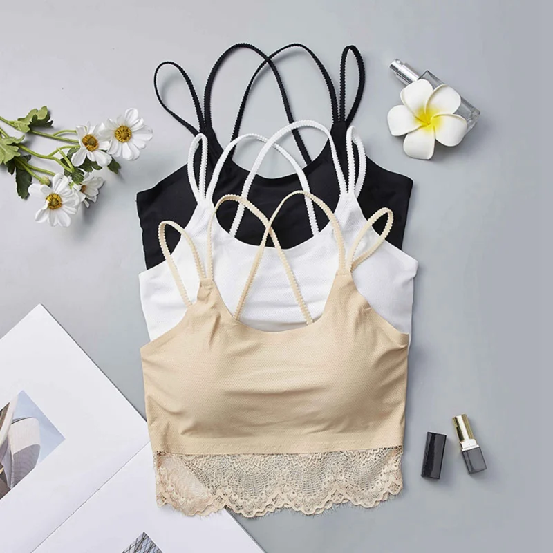 

2019 Fashion Women Lady Lace Strap Bras Tube Vest Chest Wrap Girl Vest Underwear