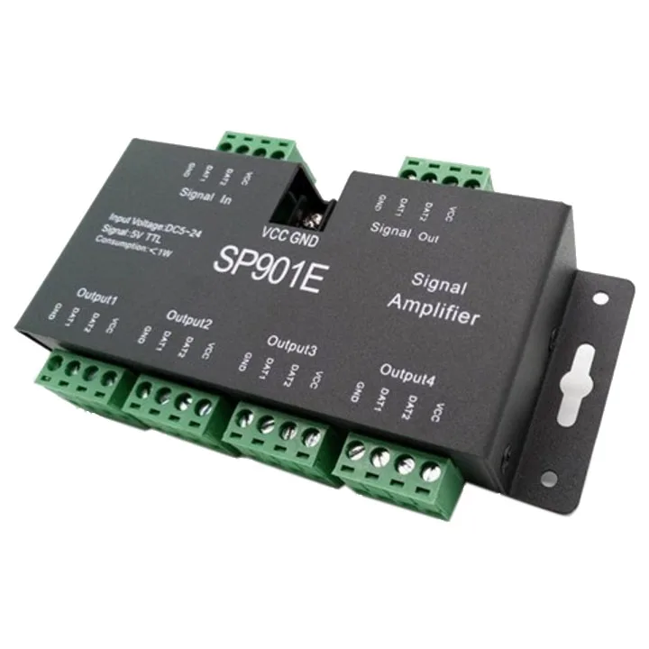 SP901E светодиодный Усилитель Сигнала контроллер SPI выход 5 в ttl DC5-24V сигнала вход для WS2811 SK6812 APA102 DMX512 модуль полосы