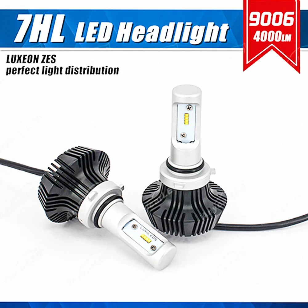 1 комплект 9006 HB4 50 Вт 8000LM G7 светодиодных фар LUMI LUXEON ZES чипы безвентиляторный чистый