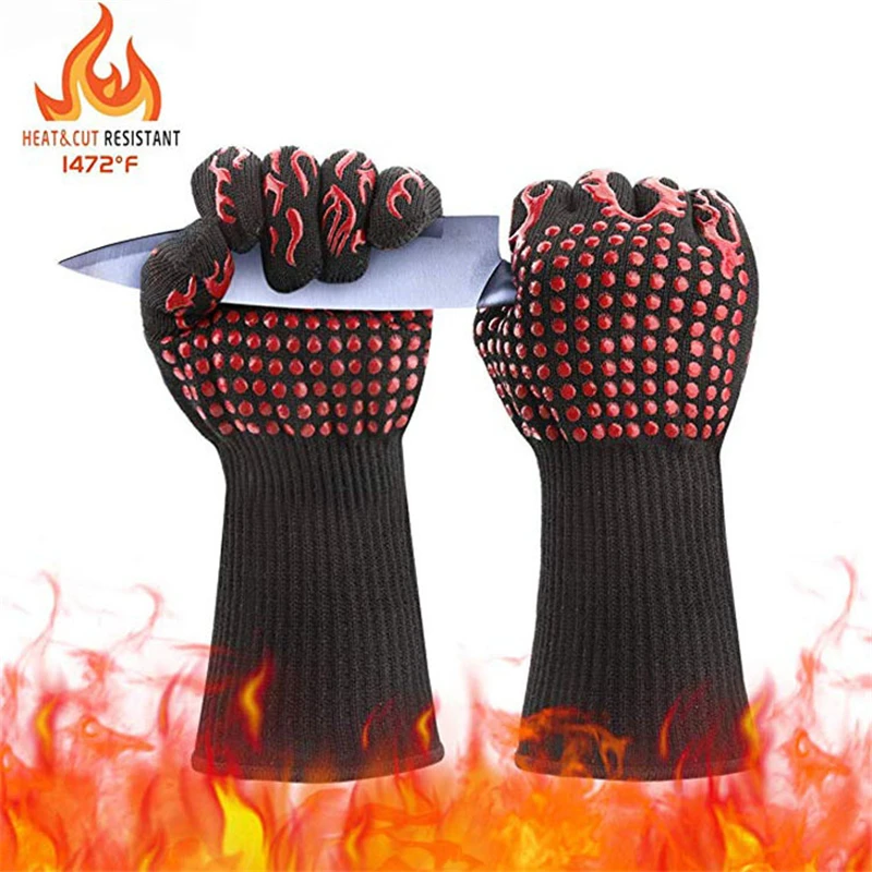 

Protective Work Gloves Men High Temperature Resistant Safety Gloves Microwave Oven Outdoor Barbecue BBQ Fire Hot Proof Gloves