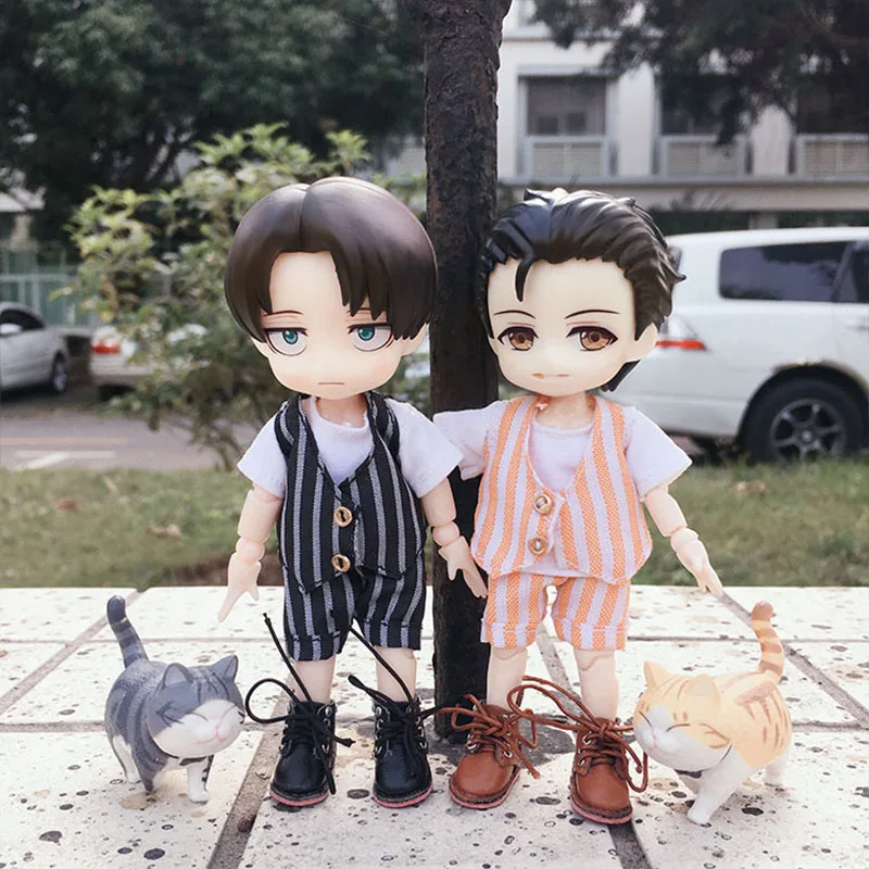 

OB11 doll clothes doll vest suit strip 2 colors for OB11 GSC clay Meijie pig 1/12 BJD doll accessories doll clothes 3 pieces
