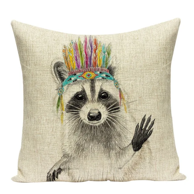 Animal print cushion linen cushions home decor color Custom pillow