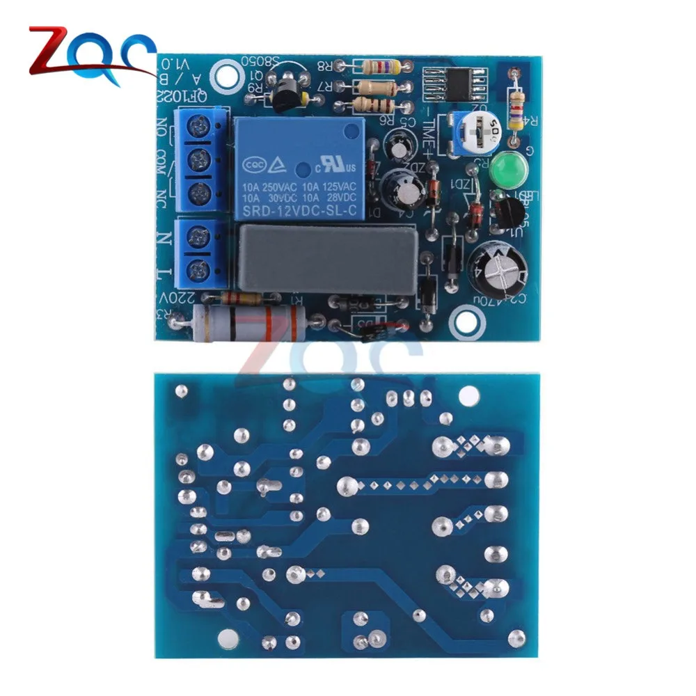 Переменный ток, 220 В, таймер, переключатель задержки, вход/выход, модуль задержки выключения, регулируемый 0-10 сек, 10 мин, 10 ч, 100 мин, таймер, выключение платы
