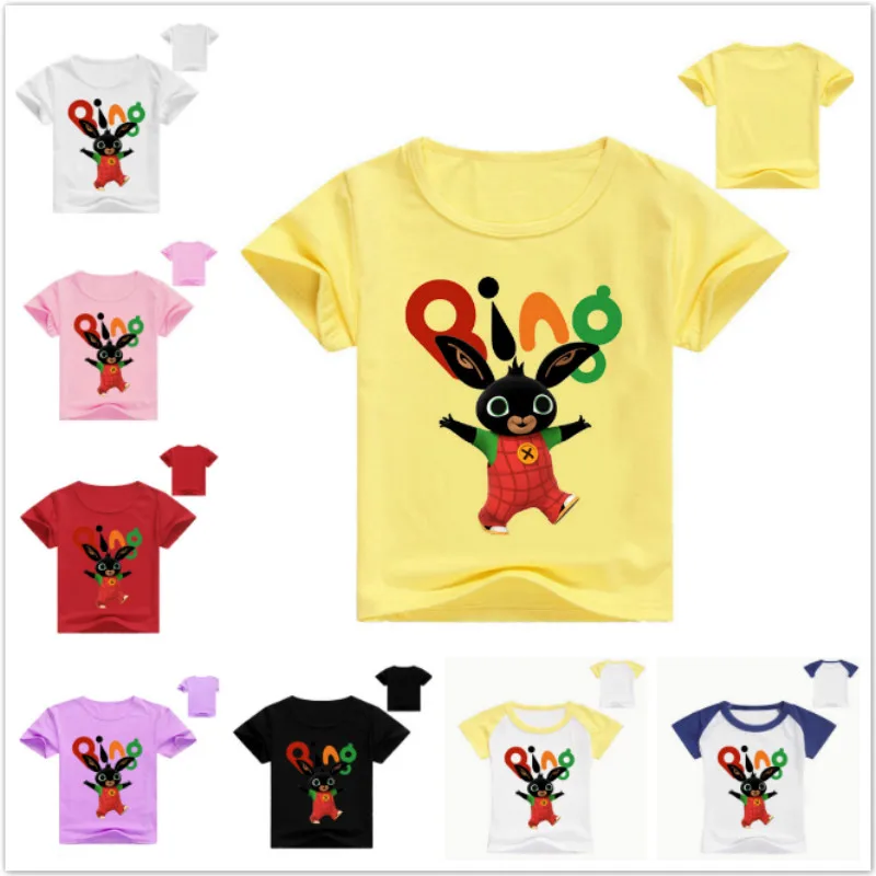 

Summer Kids Baby Boys Short Sleeve T Shirts Bing Bunny Print Girls T-Shirts Children's Shirt Rabbit O-Neck Tee Tops Boy Clothes