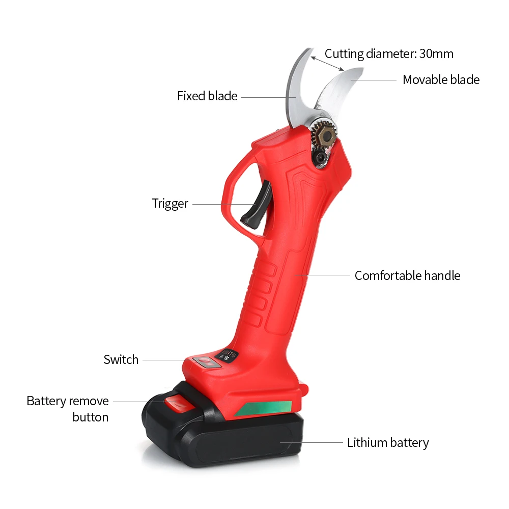 Electric Garden Pruner Tool Cordless Electric Rechargeable Lithium Pruning Shears Branch Cutter Grafting Tool  Garden Scissors