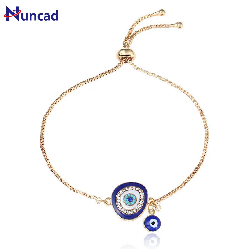 

2018 New Fashion Bracelet Crystal Evil Eye Hand Chain Bracelet For Women Fashion Jewelry Alloy Chain Charm Bracelet