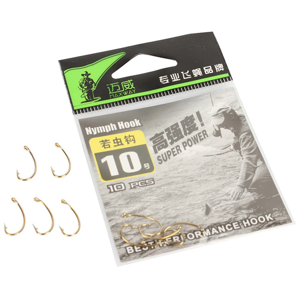 Maxway Fly Fishing Hooks Imported 6 10 14 High Elastic Nymph Hook