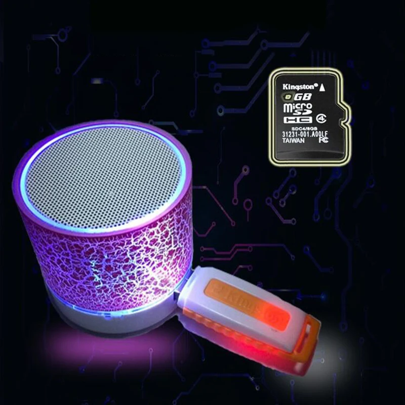 Беспроводной светодиодный мини Bluetooth колонки музыка аудио TF USB стерео сабвуфер с микрофоном