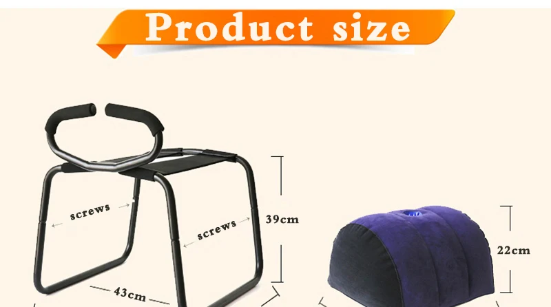 TOUGHAGE Weightless Love Sex Chair Sex Furniture Inflatable Pillow Stool With Handrail Sex Toys for Woman Couples Products Sofa  (12)