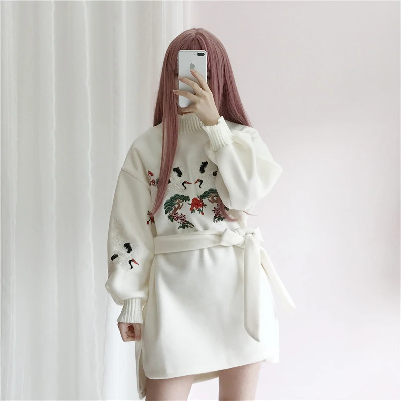 Осень 2018 новое платье женская корейская модная одежда плюс бархатное плотное