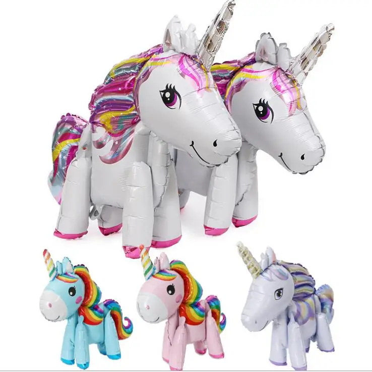 

The new children's toys aluminium film 3 d cartoon pony ma rainbow balloon unicorn foil balloons Free shipping number balloon