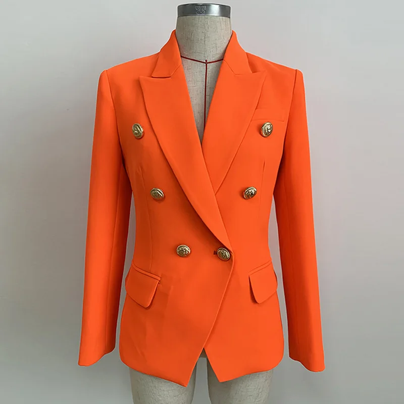 Высокое качество OL элегантный Блейзер Пальто 2019 весна осень двубортные куртки пальто A501