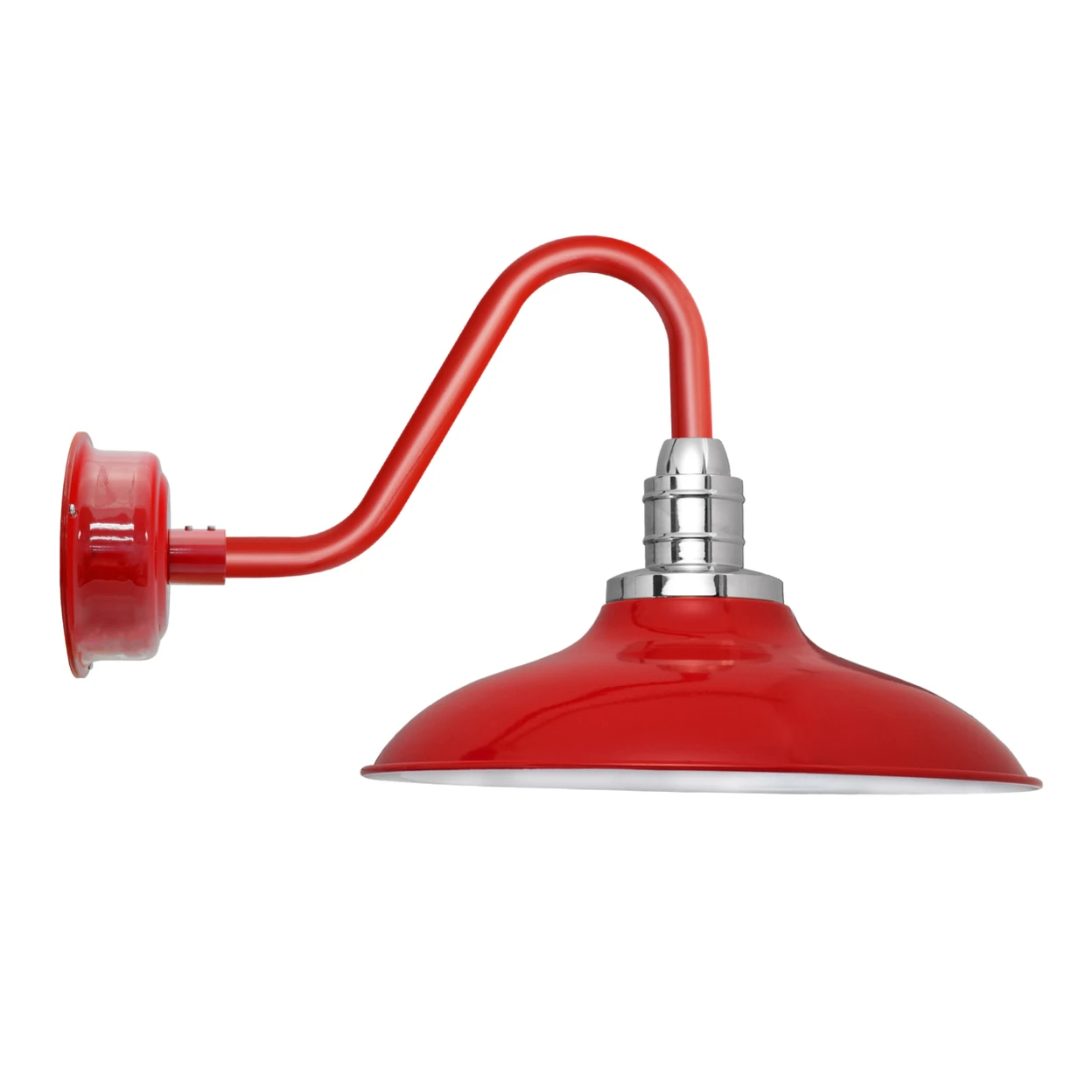 12 Vintage Peony LED Barn Light in Cherry Red