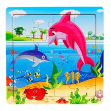 Cutely Дельфин деревянные дети 16 шт. головоломки игрушки для детей Образование и обучение головоломки для Детский образовательный обучения 30