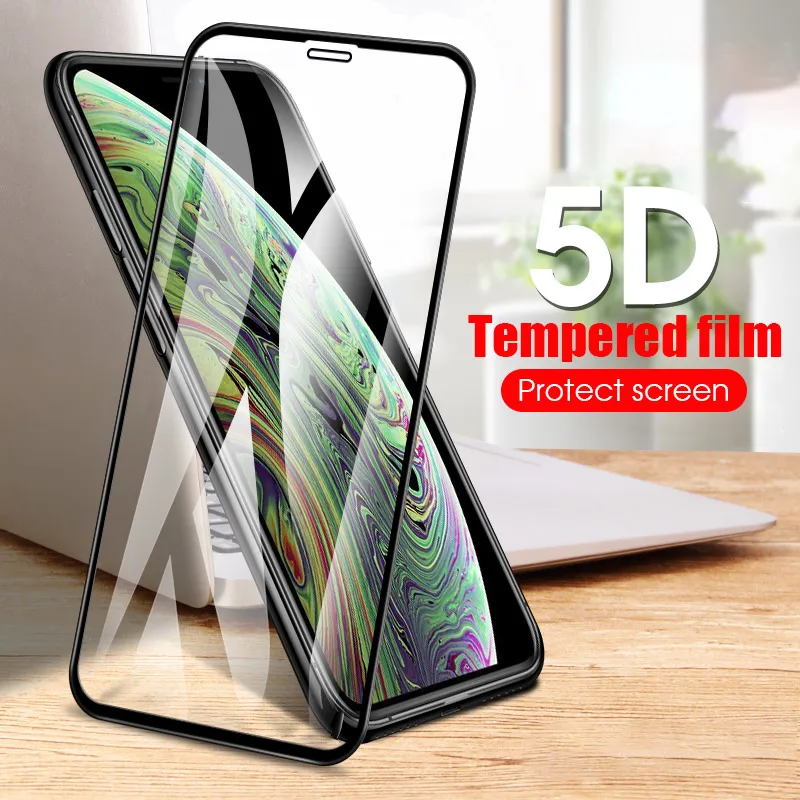

5D Curved Edge Tempered Glass For iPhone 7 6 6s 8 Plus Full Cover Screen Protector Film For iPhone X XS Max XR Protective Glass