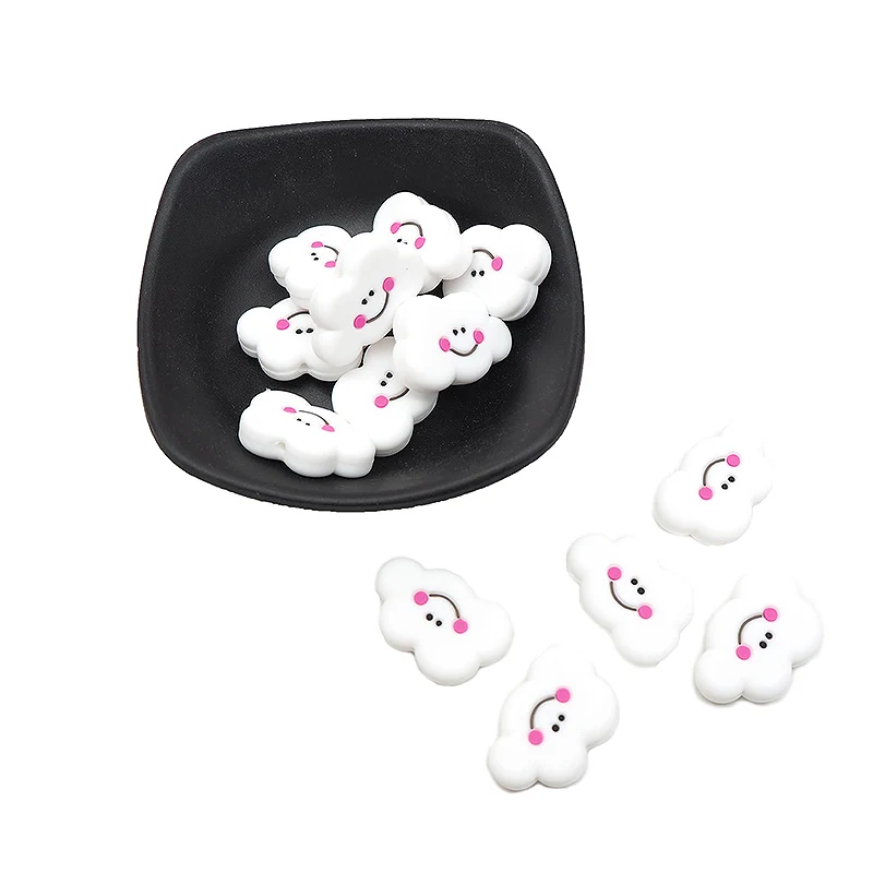 

Chenkai 50PCS BPA Free Silicone Mini Cloud Teething Beads Rodent Baby Teether Food Grade For Baby Making Jewelry Necklace Gift