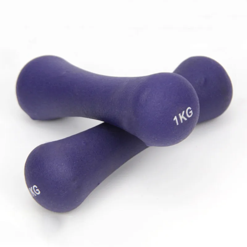 

2 * 1kg / pcs bone-shaped matte dumbbell plastic soak dumbbell fitness dumbbell dedicated to female weight loss