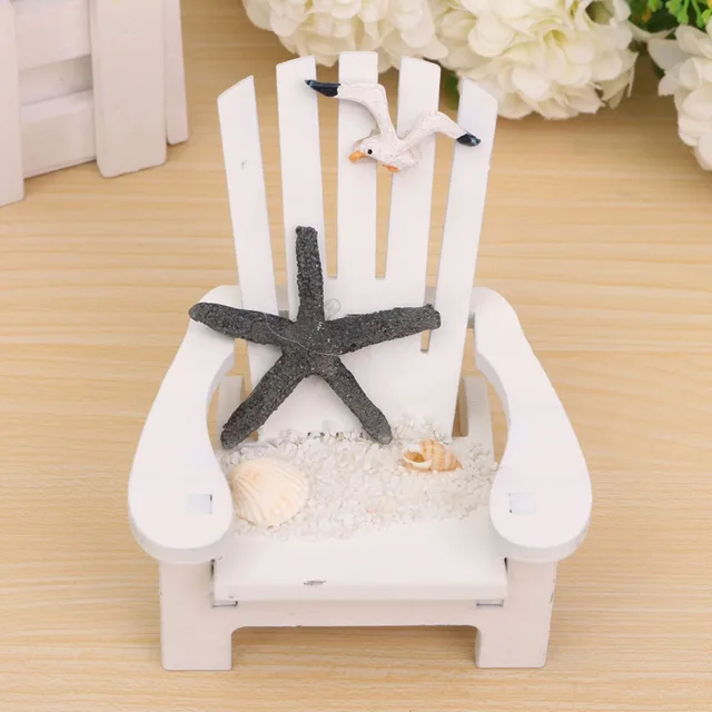Hot 1pc Wood Decoration Mediterranean Style Wooden Mini Beach Chair Hot 1pc Wood Decoration Mediterranean Style Wooden Mini Beach Chair Nautical Decor Home Prop Wedding