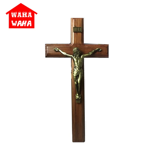 40 20cm Wall Hanging Wooden Bronze Cross Crucifix Christ 40 20cm Wall Hanging Wooden Bronze Cross Crucifix Christ Antique Silver Finish On