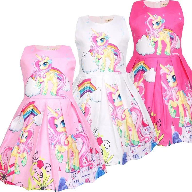 

Baby Summer Princess unicorn mask party Dresses Children Clothing For Girls Halloween Birthday Party Dress