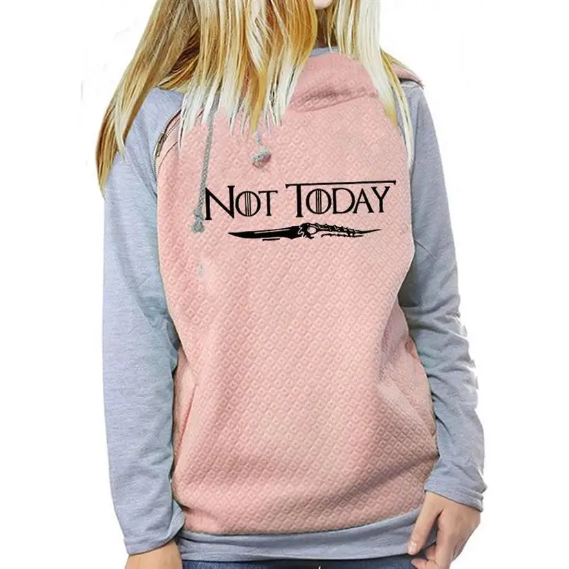 Not Letters Print Zipper Decoration Hoodies For Women Hoodies Women Tops Sweatshirts Cotton Youth Girls Female And For Autumn