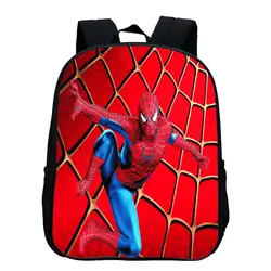 Модные оксфорды 12 дюйм(ов) печати Прохладный герой Человек-паук детские школьные сумки мультфильм для маленьких мальчиков рюкзак для