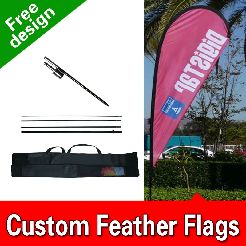 

Free Design Free Shipping Single Sided Inground Spike Teardrop flag 100% polyester ground stake teardrop banner