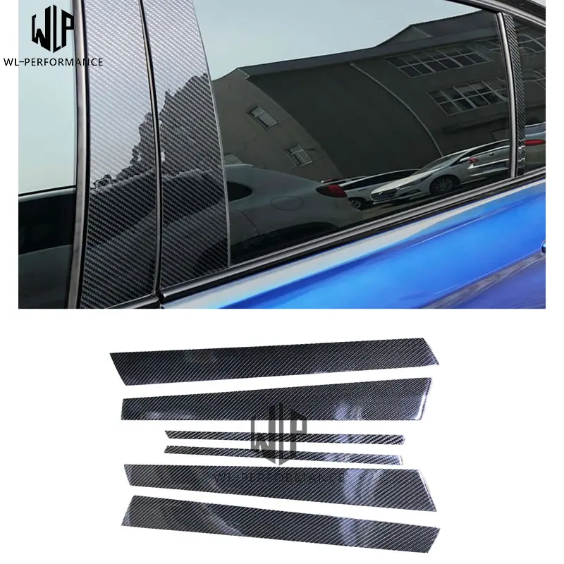 Carbon Fiber Car Window B C Pillars Auto Stickers Trim Covers Styling For mercedes w204 E class GLA GLC Accessories 07-up | Автомобили и