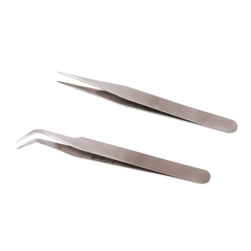 1 pcs Acrylic Gel Nail Art Rhinestones Paillette Nipper bent Picking Tool Nail Tweezer for False Eyelash Tweezer
