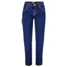 MORUANCLE/Модные женские свободные джинсы, брюки длиной до щиколотки, прямые джинсовые брюки для леди, потертые, синие, размер 34-42