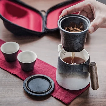 

Travel Tea Set Portable Fast Cup Kung Fu Teapot Simple Office One Pot Two Cups