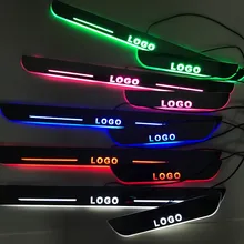 Eosunсветодиодный светодиодные движущиеся двери scuff Nerf бары и ходовые доски порога световая пластина накладки для Jeep renegade