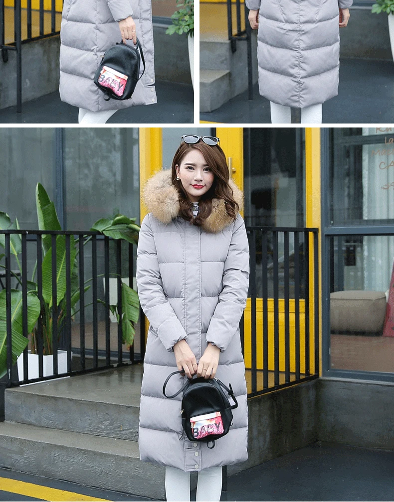 Clearance Winter women down coat 2018 fashion new solid color mid-long hooded fur collar Thickening High-end warm female down jacket ll811 5 Clearance Winter women down coat 2018 fashion new solid color mid-long hooded fur collar Thickening High-end warm female down jacket ll811 5