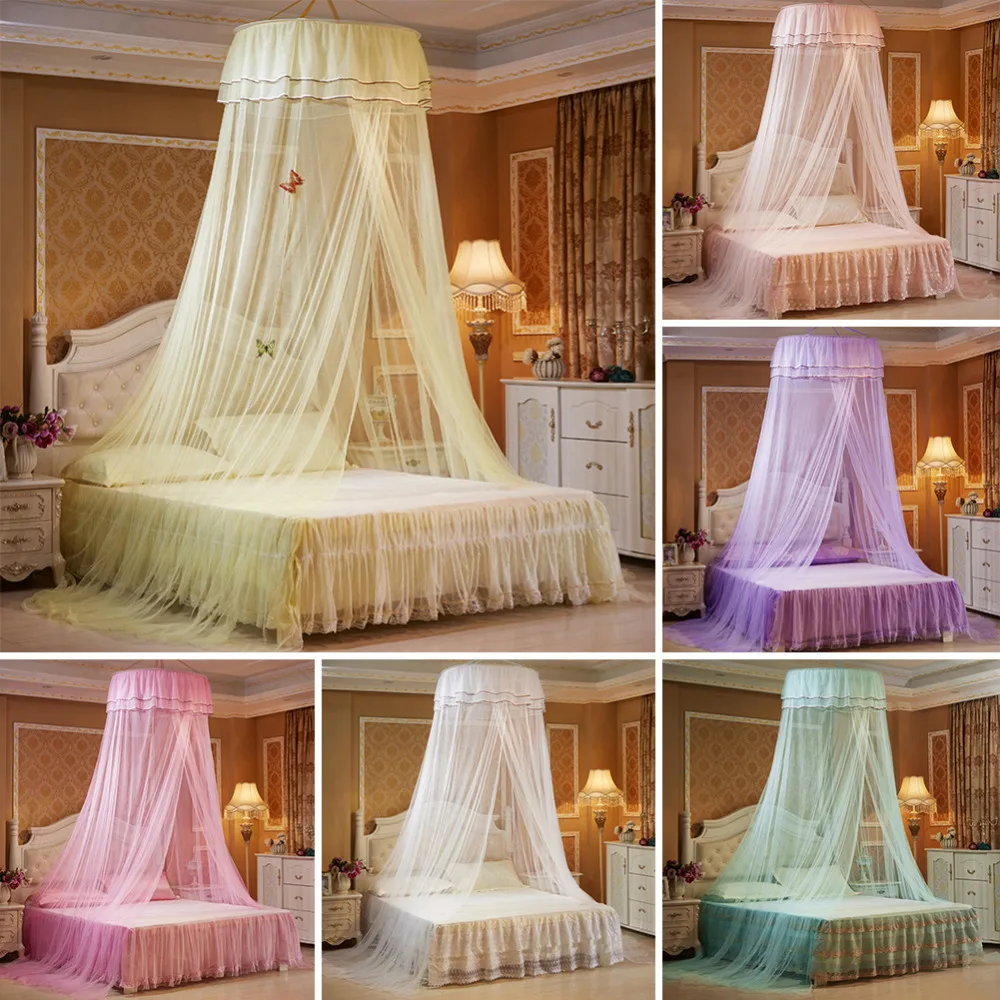 

Baby Princess Nets Hanging Round Lace Canopy Baby Bed Netting Comfy Infant Crib Netting for Crib Full Queen Bed Baby Sleep