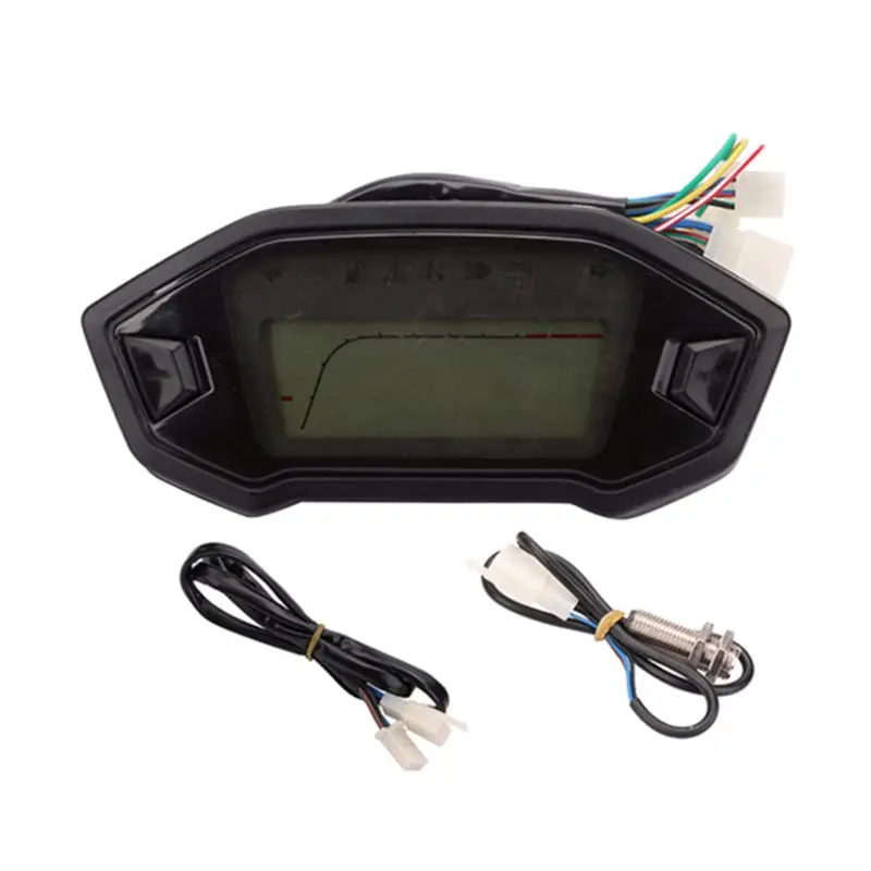 

velocimetro moto Motorcycle Speedometer Colorful LCD Digital Speedometer Odometer Tachometer W/ Speed Sensor Universal