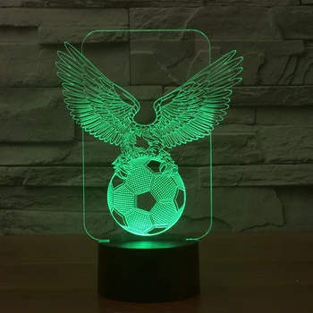 

Soccer Eagle 3D Acrylic Panel Visual Light Colorful Led Stereo Bedroom Decorative Night Light