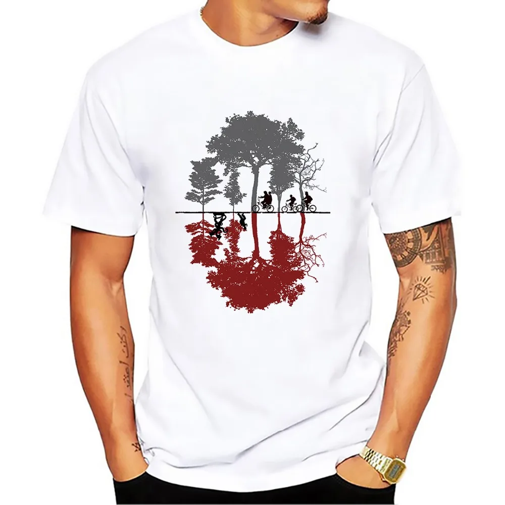 stranger Parallel universe the upside down t shirt men new white casual plus size tshirt homme strange thing T-Shirt