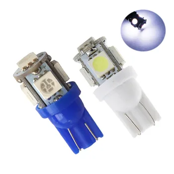 

20pcs Truck LED T10 194 168 W5W 24V 5 SMD 5050 LED Auto Boat Wedge Light Bulb Signal Lamp Dashboard Clearance Light Blue DC24V