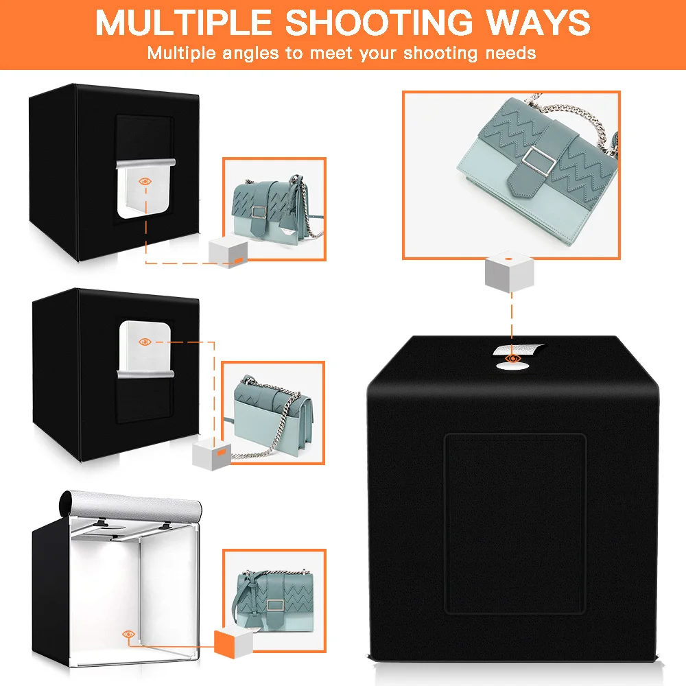 Kopen Capsaver Lightbox Folding Photo Studio Fotografie Box Draagbare Foto Tent 40 Cm 60 Cm 80 Cm Light Box Voor Sieraden kleren Schieten