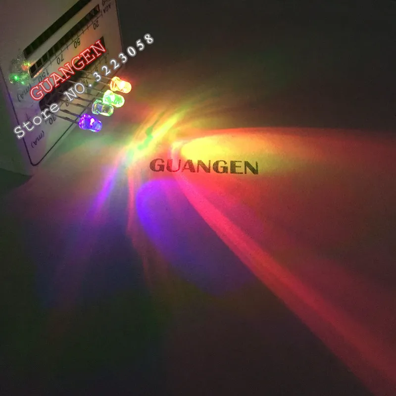 3mm RGB Fast Flashing Led 3 mm Tricolor Round Water Clear 20mA DC 3V