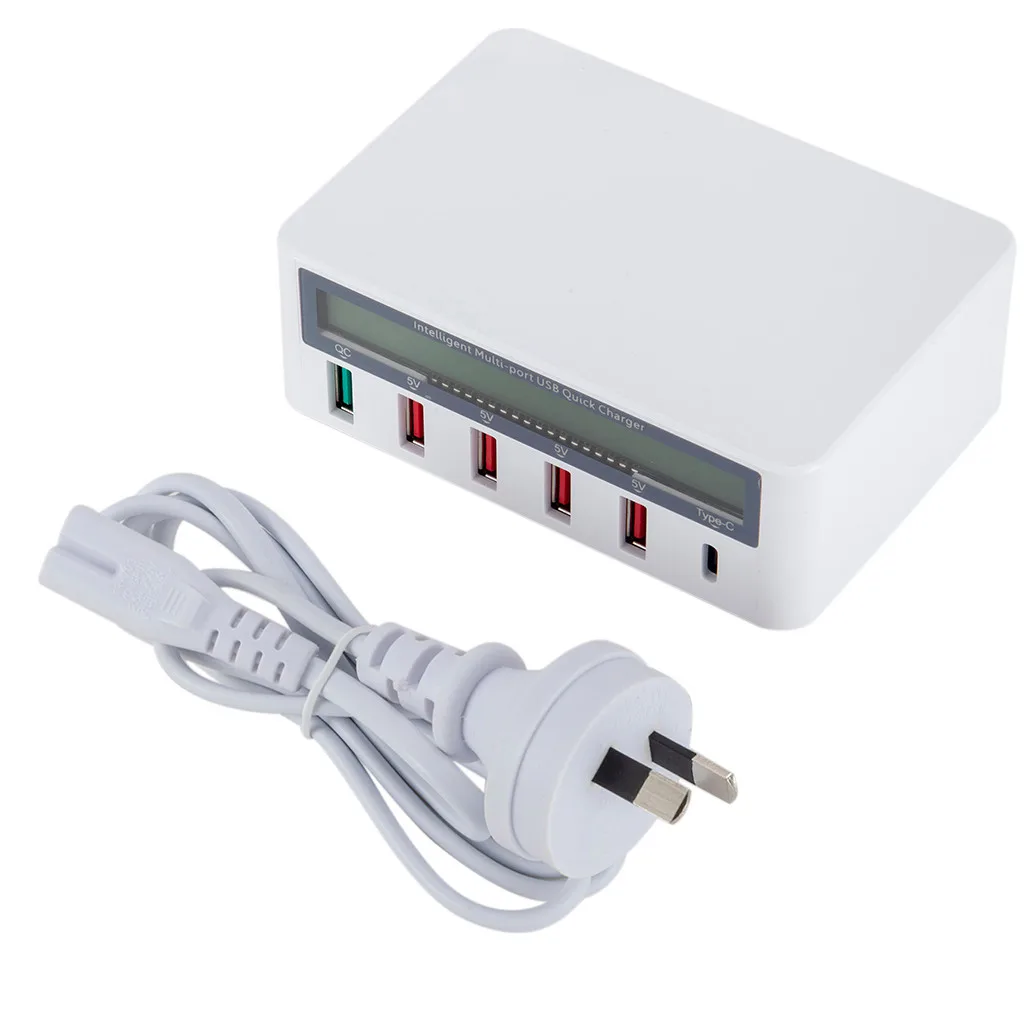CARPRIE Usb Hub 5 портов USB QC 3 0 быстрое зарядное устройство В 10A AC 100 240 ЖК дисплей